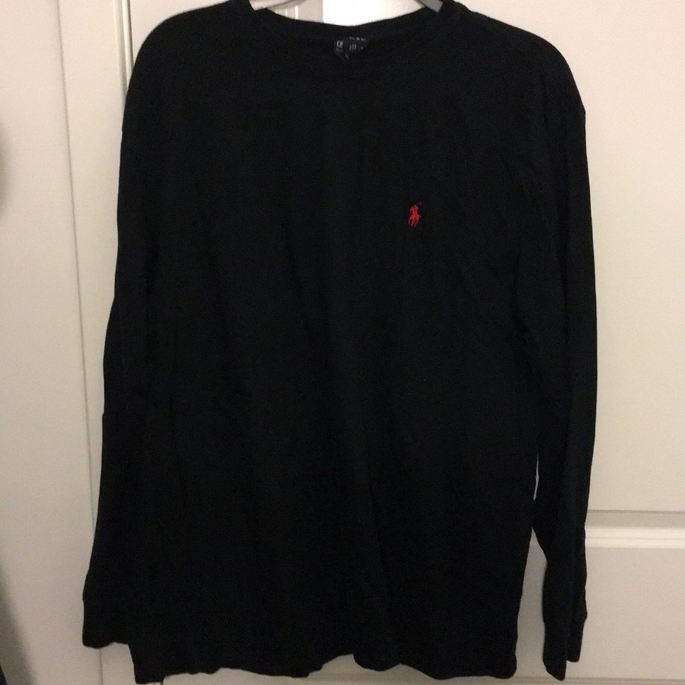 Black polo long sleeve tee